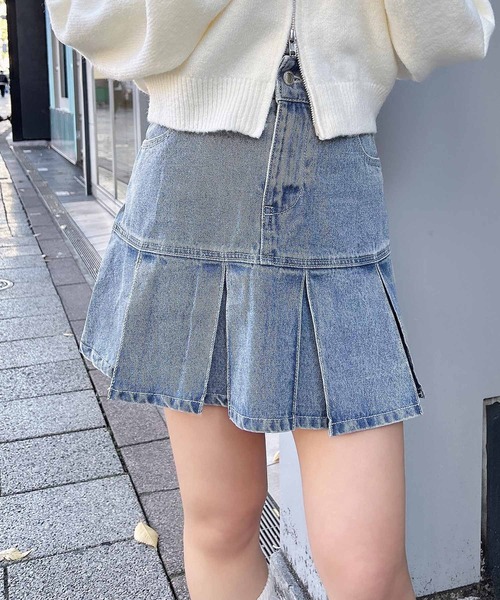 INGNI(イング)の「裾切替プリーツデニムミニスカート/A(スカート・レディース・ブルー系その他/グレー/カモフラージュ・FREE)」の9枚目の写真