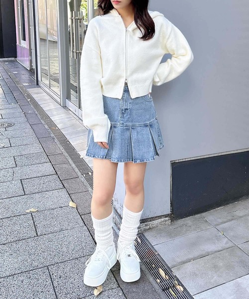 INGNI(イング)の「裾切替プリーツデニムミニスカート/A(スカート・レディース・ブルー系その他/グレー/カモフラージュ・FREE)」の11枚目の写真