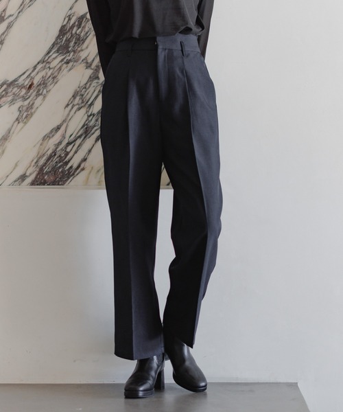 mysty woman(ミスティウーマン)の「セットアップ着用可・センタープレスストレートパンツ 291372(スラックス・レディース・ネイビー/ベージュ/グレー・FREE)」の3枚目の写真