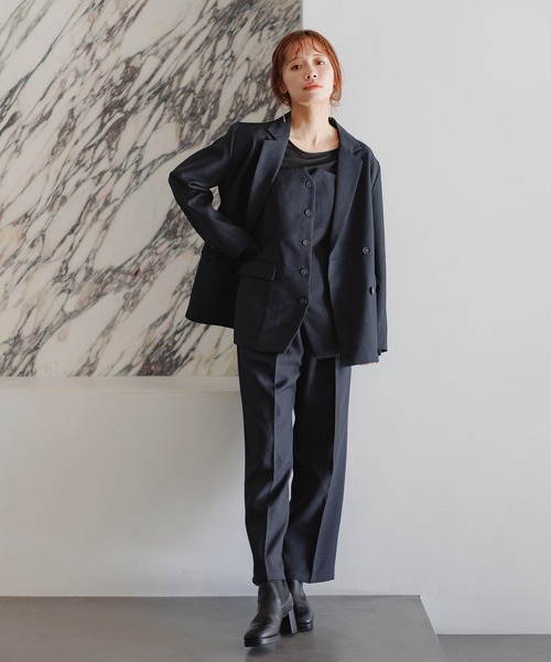 mysty woman(ミスティウーマン)の「セットアップ着用可・センタープレスストレートパンツ 291372(スラックス・レディース・ネイビー/ベージュ/グレー・FREE)」の21枚目の写真