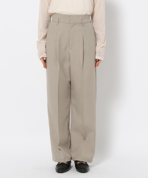 mysty woman(ミスティウーマン)の「セットアップ着用可・センタープレスストレートパンツ 291372(スラックス・レディース・ネイビー/ベージュ/グレー・FREE)」の8枚目の写真