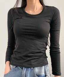 裏起毛 カットソー 長袖 トップス 長袖 インナー tシャツ 韓国ファッション ヒートテック レディース シャツ レイヤード 無地 ラウンドネック あったか