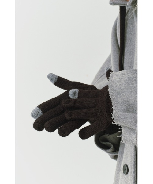 ALEXIA STAM（アリシアスタン）の「Knit Gloves /バイカラー手袋（手袋・レディース・ブラック/ブラウン/グレー・FREE）」の4枚目の写真