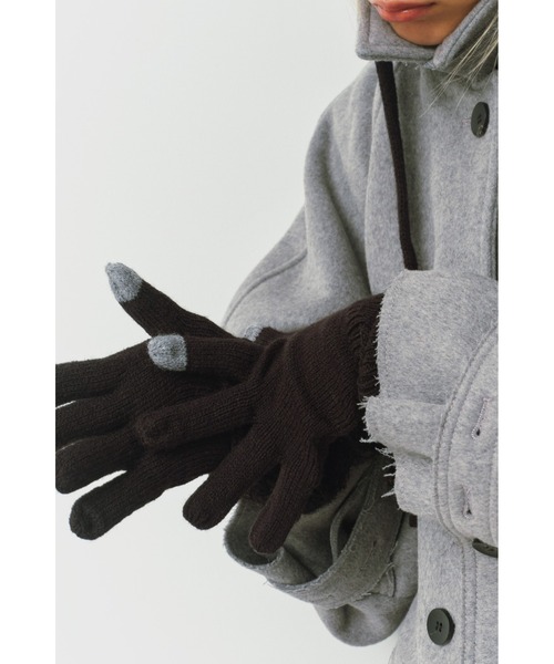 ALEXIA STAM（アリシアスタン）の「Knit Gloves /バイカラー手袋（手袋・レディース・ブラック/ブラウン/グレー・FREE）」の5枚目の写真