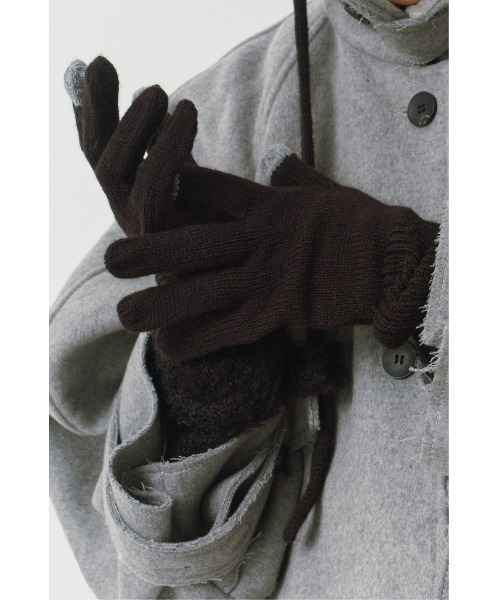 ALEXIA STAM（アリシアスタン）の「Knit Gloves /バイカラー手袋（手袋・レディース・ブラック/ブラウン/グレー・FREE）」の6枚目の写真