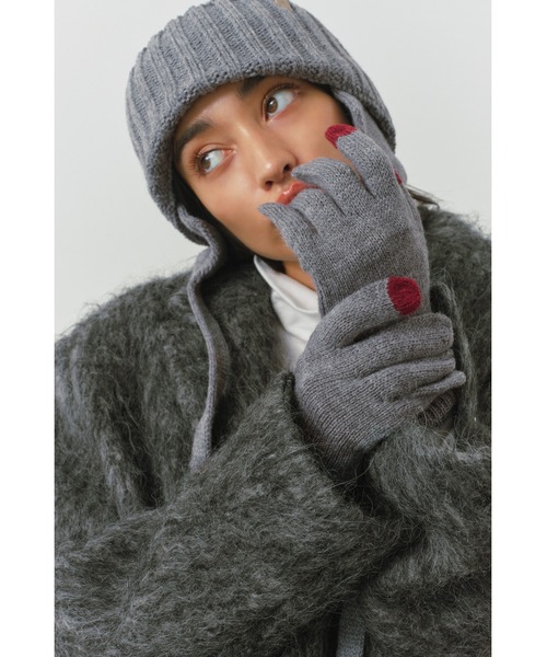 ALEXIA STAM（アリシアスタン）の「Knit Gloves /バイカラー手袋（手袋・レディース・ブラック/ブラウン/グレー・FREE）」の11枚目の写真