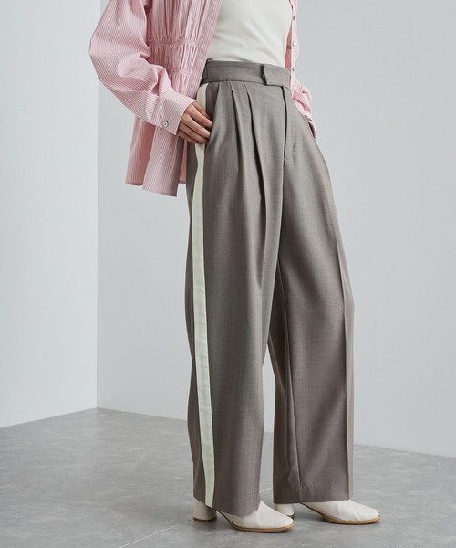 VIS（ビス）の「へリンボーンストレートラインパンツ（その他パンツ・レディース・グレー/ネイビー・M/S）」の2枚目の写真