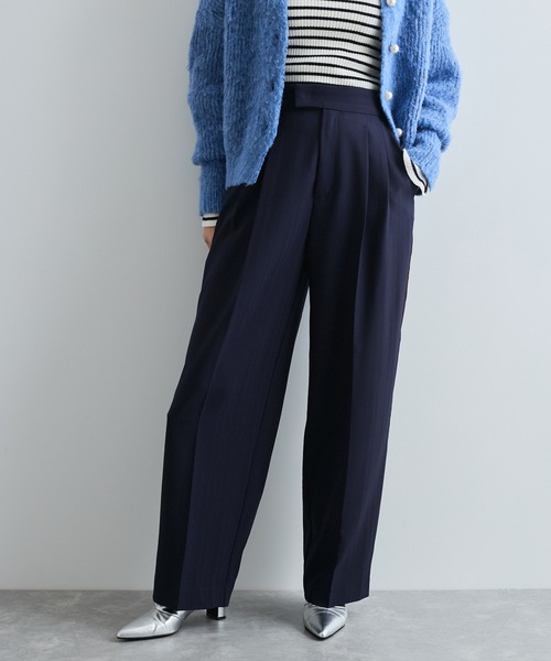 VIS（ビス）の「へリンボーンストレートラインパンツ（その他パンツ・レディース・グレー/ネイビー・M/S）」の3枚目の写真