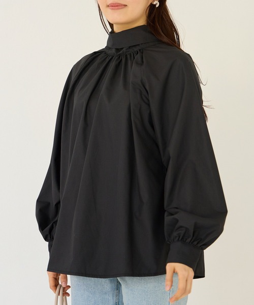 INCEDE（インシード）の「前後2WAY ビッグボウタイブラウス（シャツ/ブラウス・レディース・ブラック/オフホワイト/ホワイト/ブルー系その他/ライトブルー・M/L/LL）」の8枚目の写真