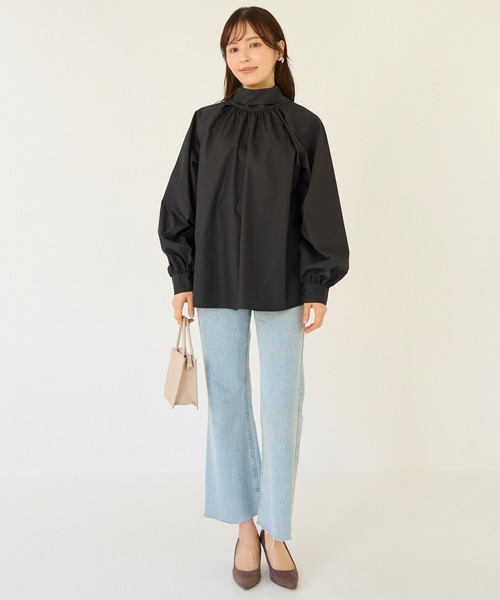 INCEDE（インシード）の「前後2WAY ビッグボウタイブラウス（シャツ/ブラウス・レディース・ブラック/オフホワイト/ホワイト/ブルー系その他/ライトブルー・M/L/LL）」の12枚目の写真