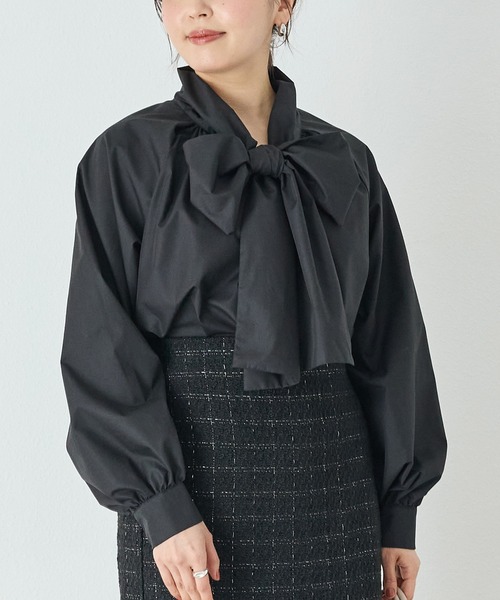 INCEDE（インシード）の「前後2WAY ビッグボウタイブラウス（シャツ/ブラウス・レディース・ブラック/オフホワイト/ホワイト/ブルー系その他/ライトブルー・M/L/LL）」の18枚目の写真