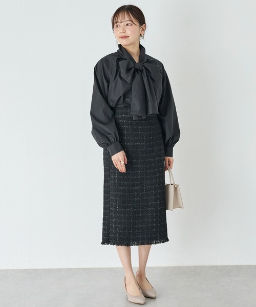 INCEDE（インシード）の「前後2WAY ビッグボウタイブラウス（シャツ/ブラウス・レディース・ブラック/オフホワイト/ホワイト/ブルー系その他/ライトブルー・M/L/LL）」の21枚目の写真