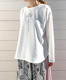 Q | FINEプリントジョーゼットロンT(Tシャツ/カットソー)