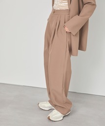 LinoU.（リノユー）の「ハイウエストタックワイドストレートパンツ（その他パンツ）」