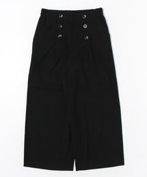 ウール調ボタン使いワイドパンツ60丈