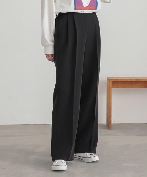 n'OrLABEL（ノアールレーベル）の「『2タックセミワイドパンツ』（スラックス・レディース・ブラック/グレー・2/1）」の10枚目の写真