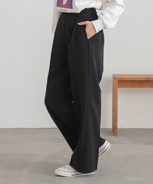 n'OrLABEL（ノアールレーベル）の「『2タックセミワイドパンツ』（スラックス・レディース・ブラック/グレー・2/1）」の3枚目の写真