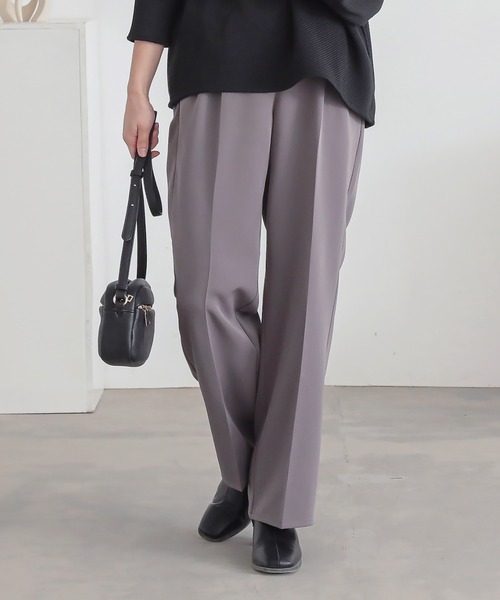 n'OrLABEL（ノアールレーベル）の「『2タックセミワイドパンツ』（スラックス・レディース・ブラック/グレー・2/1）」の5枚目の写真