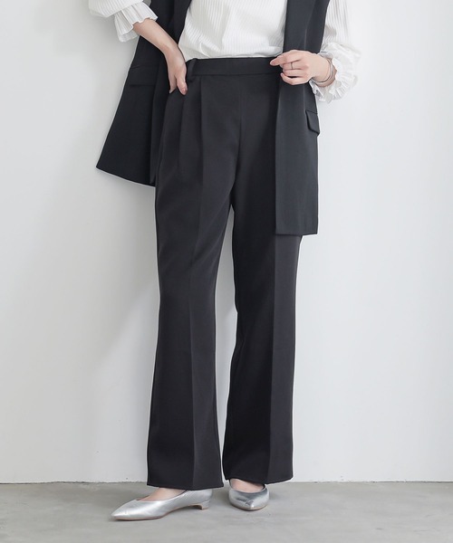 n'OrLABEL（ノアールレーベル）の「『2タックセミワイドパンツ』（スラックス・レディース・ブラック/グレー・2/1）」の6枚目の写真