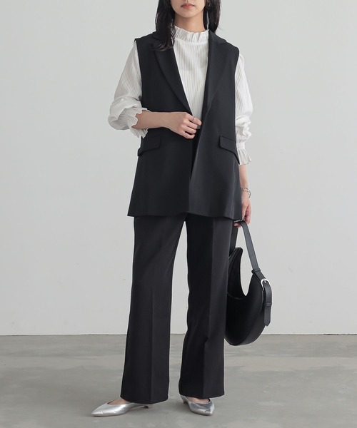 n'OrLABEL（ノアールレーベル）の「『2タックセミワイドパンツ』（スラックス・レディース・ブラック/グレー・2/1）」の7枚目の写真