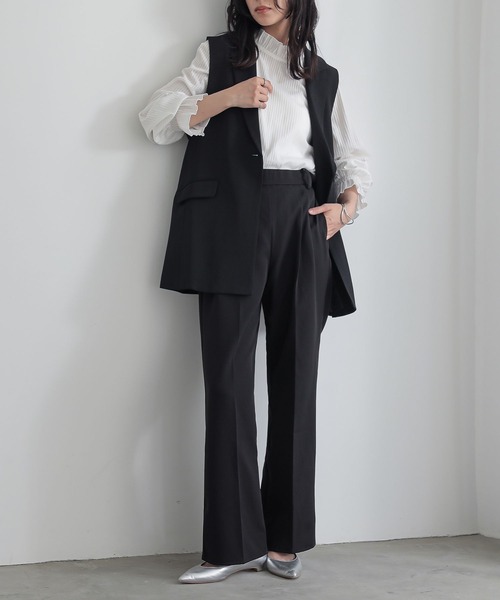 n'OrLABEL（ノアールレーベル）の「『2タックセミワイドパンツ』（スラックス・レディース・ブラック/グレー・2/1）」の8枚目の写真