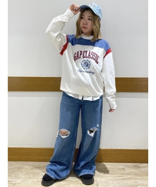GAP(ギャップ)の「ヴィンテージソフト フレンチテリー Gapロゴ スウェット・トレーナー(スウェット・レディース・ネイビー/グレー/オフホワイト/ブルー/レッド・XS/M/L/XL/S/XXS)」の13枚目の写真