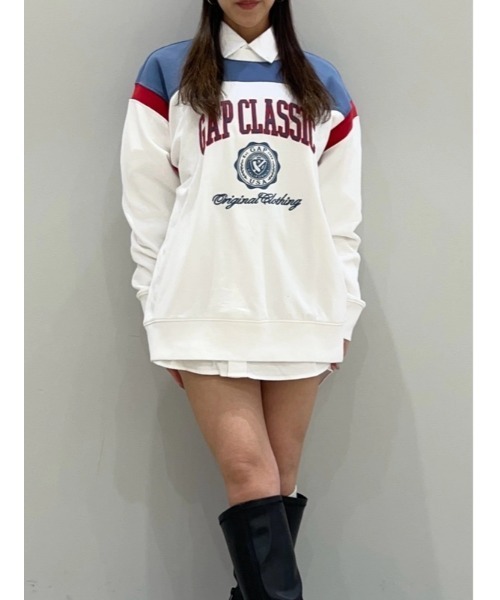 GAP(ギャップ)の「ヴィンテージソフト フレンチテリー Gapロゴ スウェット・トレーナー(スウェット・レディース・ネイビー/グレー/オフホワイト/ブルー/レッド・XS/M/L/XL/S/XXS)」の14枚目の写真
