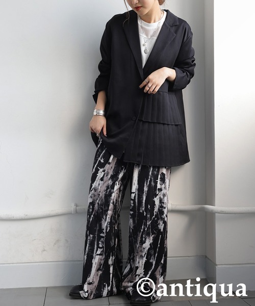 セール】プリーツアシメジャケット（テーラードジャケット