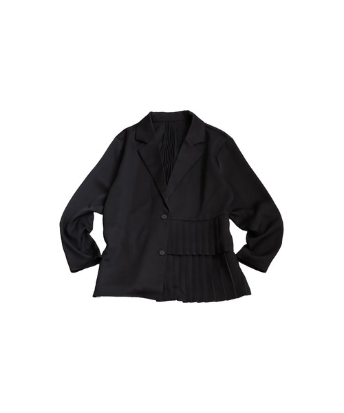 ANIECA 新品 テーラードジャケット　黒　【人気完売品・再販未定】　アニーカ セール】プリーツアシメジャケット（テーラードジャケット