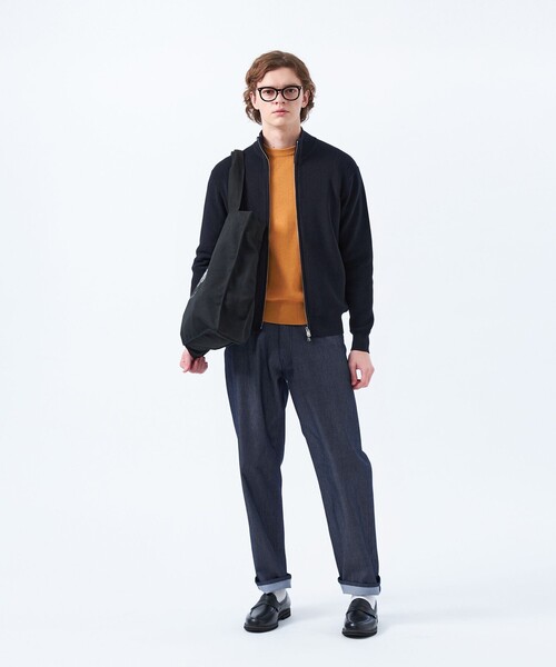 MACKINTOSH PHILOSOPHY(マッキントッシュ フィロソフィー)の「片畦プレーティング ジップアップニット(カーディガン/ボレロ・メンズ・ダークネイビー/ベージュ系その他/オレンジ系その他2/ブルー系その他3・38/40/42)」の11枚目の写真