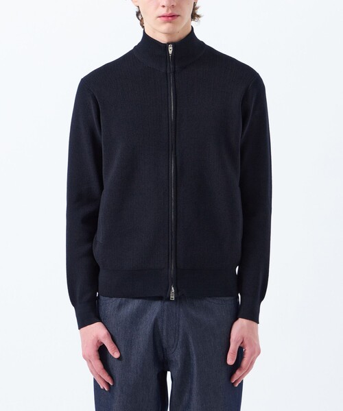 MACKINTOSH PHILOSOPHY(マッキントッシュ フィロソフィー)の「片畦プレーティング ジップアップニット(カーディガン/ボレロ・メンズ・ダークネイビー/ベージュ系その他/オレンジ系その他2/ブルー系その他3・38/40/42)」の13枚目の写真