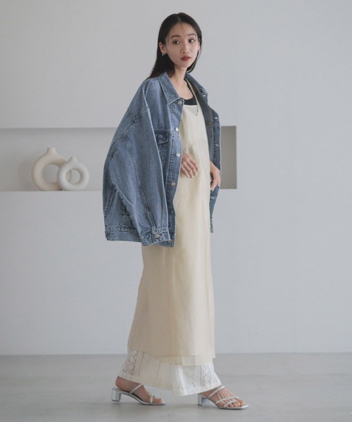 LOWRYS FARM(ローリーズファーム)の「シアーカサネキャミワンピース 287450(ワンピース・レディース・ブラック/アイボリー/ピンク・FREE)」の5枚目の写真