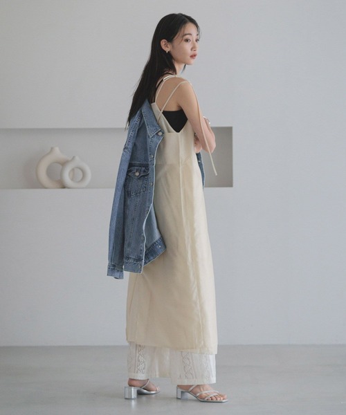 LOWRYS FARM(ローリーズファーム)の「シアーカサネキャミワンピース 287450(ワンピース・レディース・ブラック/アイボリー/ピンク・FREE)」の6枚目の写真