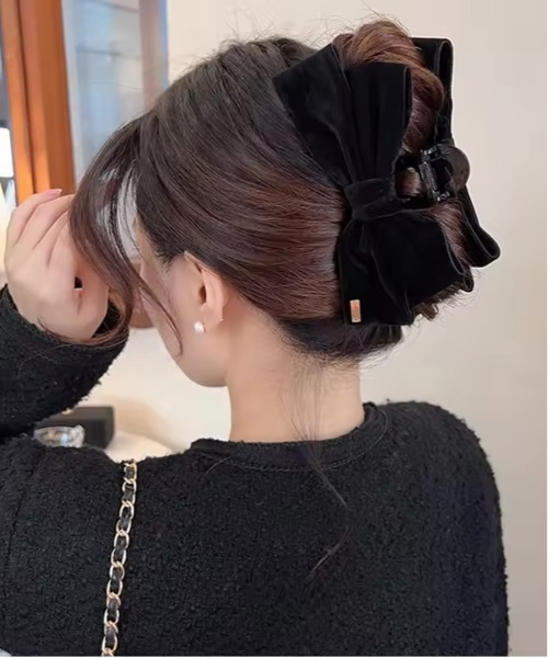GANNI Eyelet Bow Barrette Satin（バレッタ/ヘアクリップ）｜GANNI