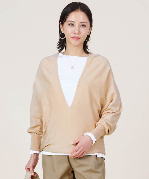 marmors(マルモア)の「【marmors】deep v/neck pullover(ニット/セーター・レディース・オフホワイト/ピンク/ベージュ・36)」の3枚目の写真