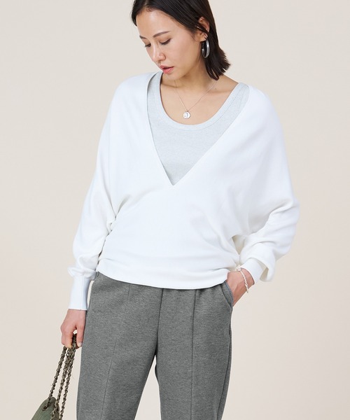 marmors(マルモア)の「【marmors】deep v/neck pullover(ニット/セーター・レディース・オフホワイト/ピンク/ベージュ・36)」の8枚目の写真