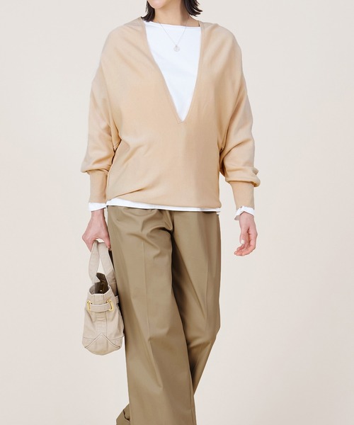 marmors(マルモア)の「【marmors】deep v/neck pullover(ニット/セーター・レディース・オフホワイト/ピンク/ベージュ・36)」の14枚目の写真