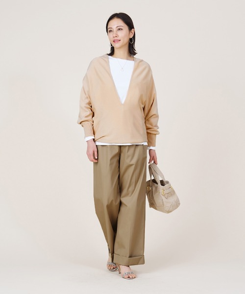 marmors(マルモア)の「【marmors】deep v/neck pullover(ニット/セーター・レディース・オフホワイト/ピンク/ベージュ・36)」の15枚目の写真