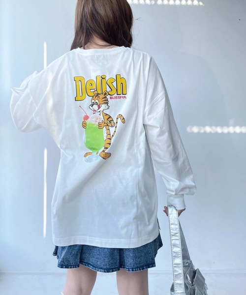 AS KNOW AS plus（アズノゥアズプラス）の「●ワンポイントロゴ刺繍 フォト＆アニマル ビッグサイズロンT（Tシャツ/カットソー・レディース・ライトピンク/スミクロ/オフホワイト・FREE）」の4枚目の写真