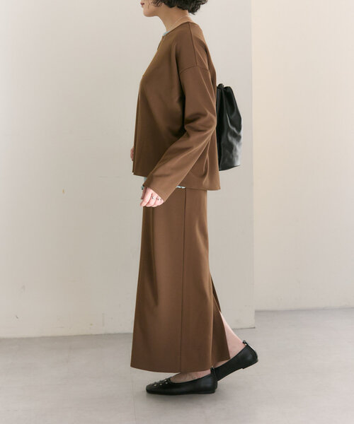 ear PAPILLONNER（イアパピヨネ）の「《セットアップ着用可》カットジョーゼットスカート【SUM1 STYLE】（スカート・レディース・モカ/ブラック・FREE）」の7枚目の写真