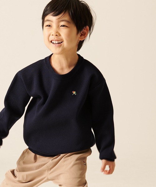 Arnold Palmer(アーノルドパーマー)の「3SEDAI KNIT プルオーバー(ニット/セーター・キッズ・ネイビー/ライトグリーン・95cm/145cm/135cm/125cm/115cm/105cm)」の1枚目の写真