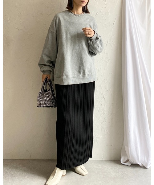 She's Closet（シーズクローゼット）の「ストレートIラインハイウエストロングプリーツスカート（スカート・レディース・アイボリー/グレイッシュベージュ/チャコールグレー/ブラック/ブラック系その他/マスタード/ホワイト系その他/ブラック系その他2・M/L）」の21枚目の写真