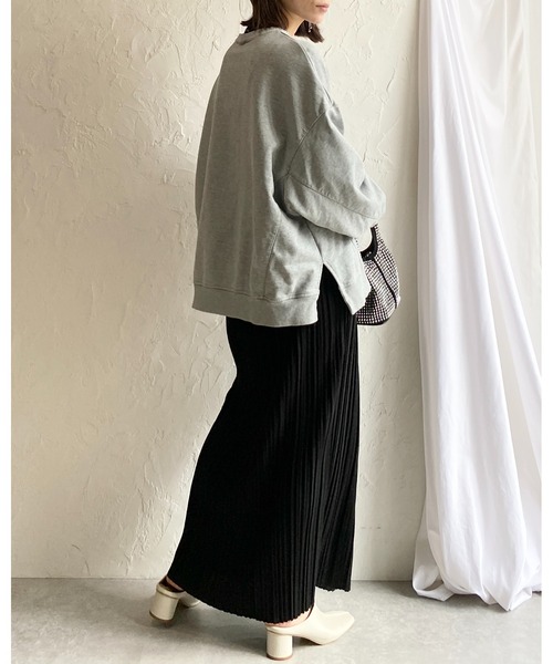 She's Closet（シーズクローゼット）の「ストレートIラインハイウエストロングプリーツスカート（スカート・レディース・アイボリー/グレイッシュベージュ/チャコールグレー/ブラック/ブラック系その他/マスタード/ホワイト系その他/ブラック系その他2・M/L）」の22枚目の写真