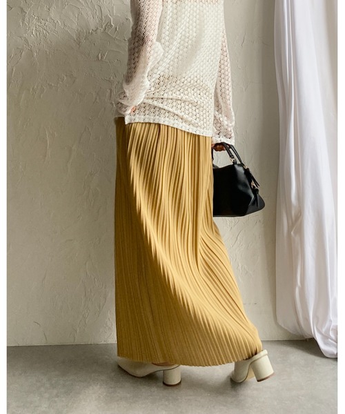 セール】ストレートIラインハイウエストロングプリーツスカート