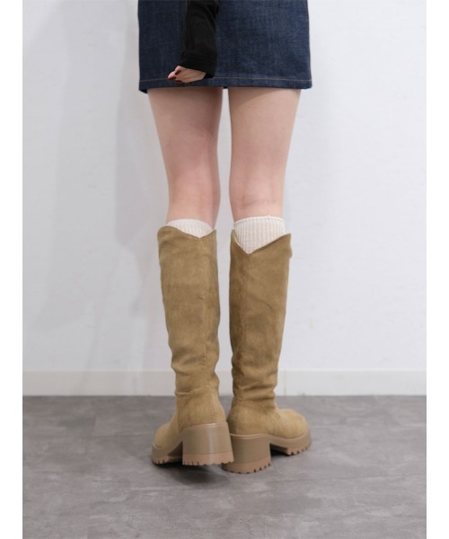 Vカットロングブーツ／v cut long boots 厚底 ウエスタンブーツ