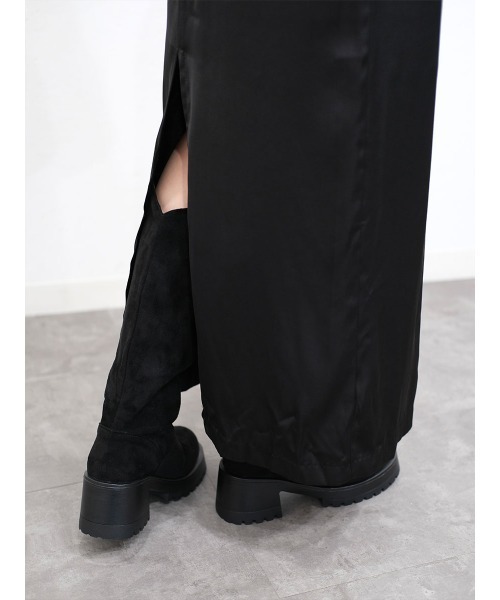 セール】Vカットロングブーツ／v cut long boots 厚底