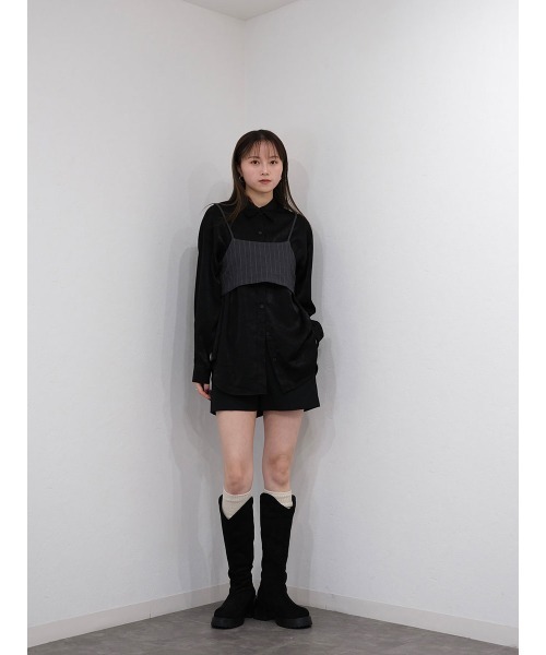 Vカットロングブーツ／v cut long boots 厚底 ウエスタンブーツ