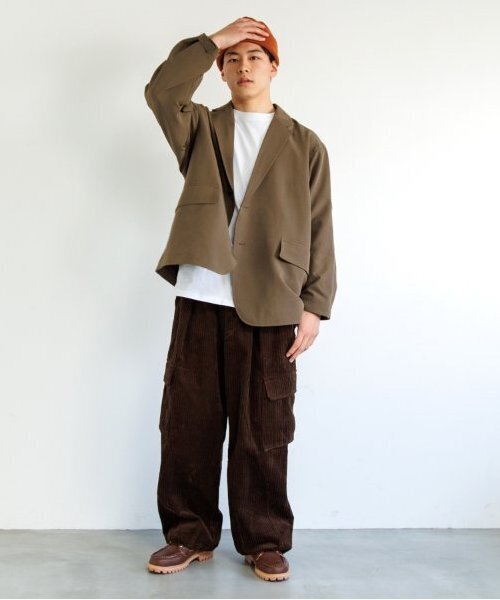 GLAZOS（グラソス）の「【大人向けサイズあり】【セットアップ対応】ユーティリティテーラードジャケット（テーラードジャケット・キッズ・ネイビー/ブラウン・L/S/M/LL）」の3枚目の写真