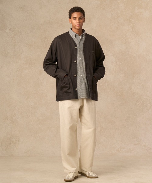 DANTON MEN'S COTTON DRILL COLLARLESS JACKET