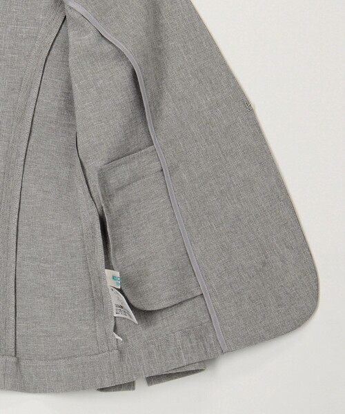 MICO COULIER（ミコクリエ）の「《セットアップ対応》ライトシャンブレージャケット（ノーカラージャケット・レディース・グレー/ネイビー・38/40/36）」の19枚目の写真